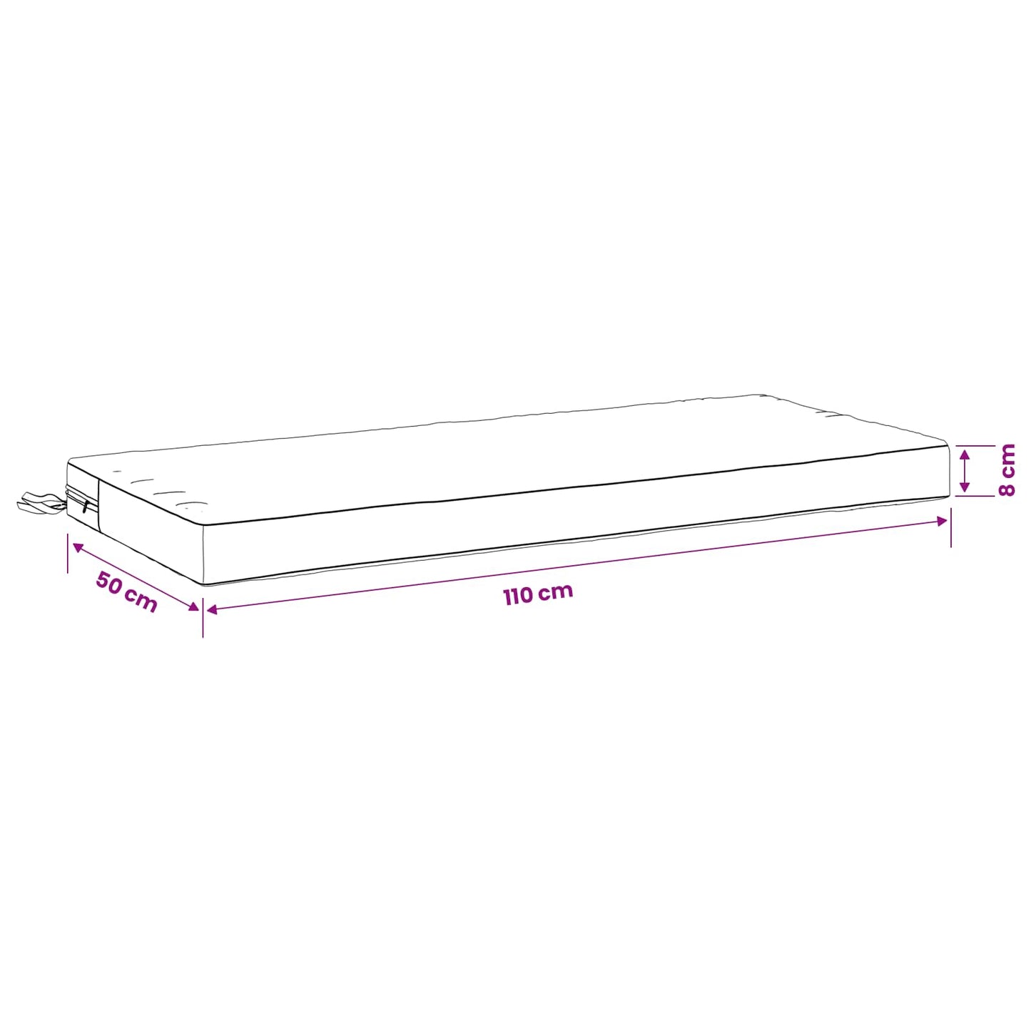 2-Piece Bench Cushions SOEST 2 pcs 100% Polyester White