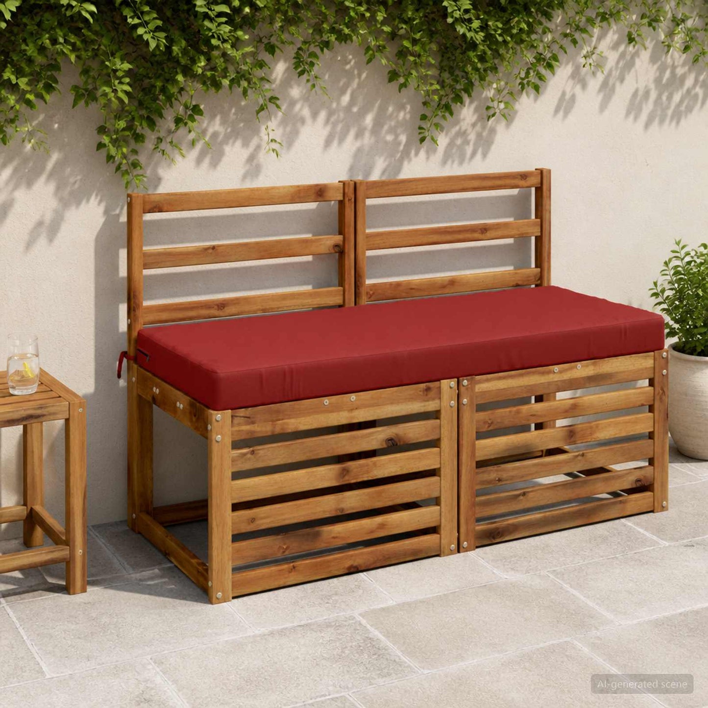 2-Piece Bench Cushions SOEST 2 pcs 100% Polyester Red