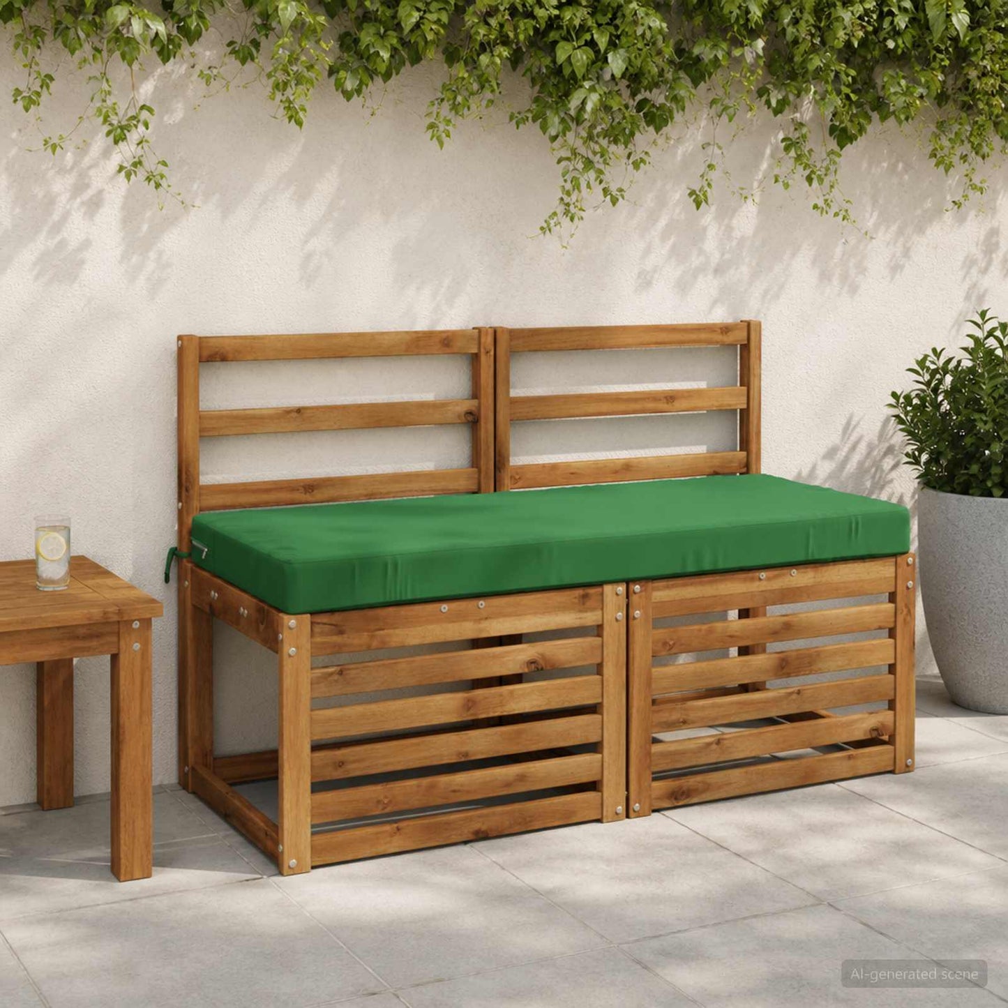 Bench Cushion SOEST 100% Polyester Green 120 x 50 x 8 cm