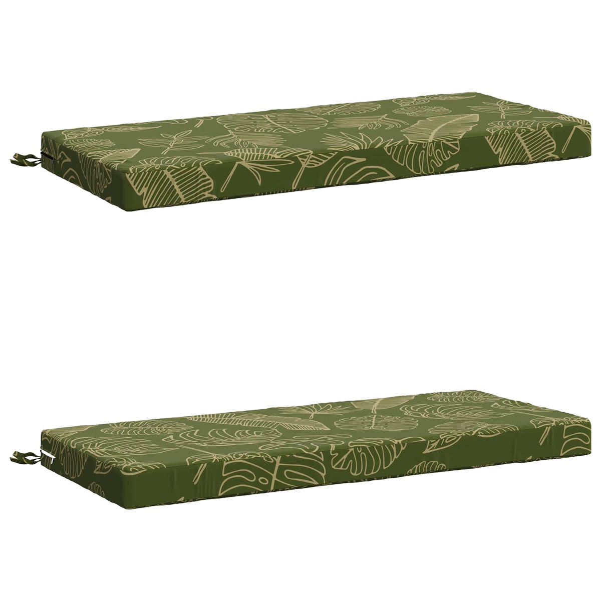 2-Piece Bench Cushions SOEST 2 pcs 100% Polyester Leaf Design