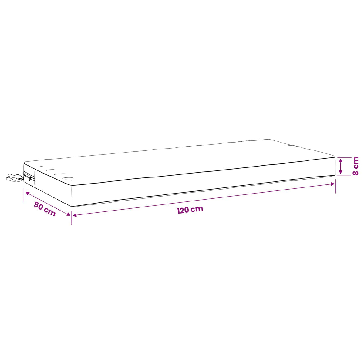 Bench Cushion SOEST 100% Polyester Bright Green 120 x 50 x 8 cm