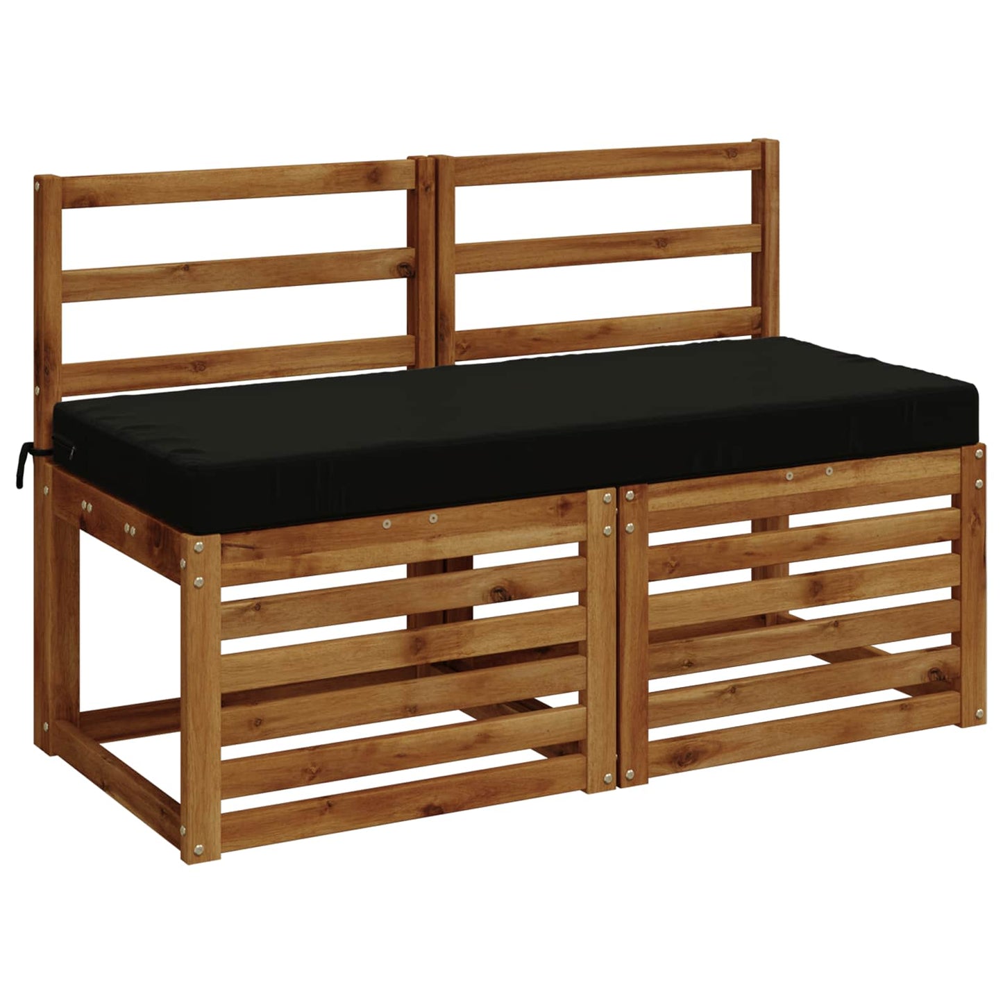 Bench Cushion SOEST 100% Polyester Black 120 x 50 x 8 cm