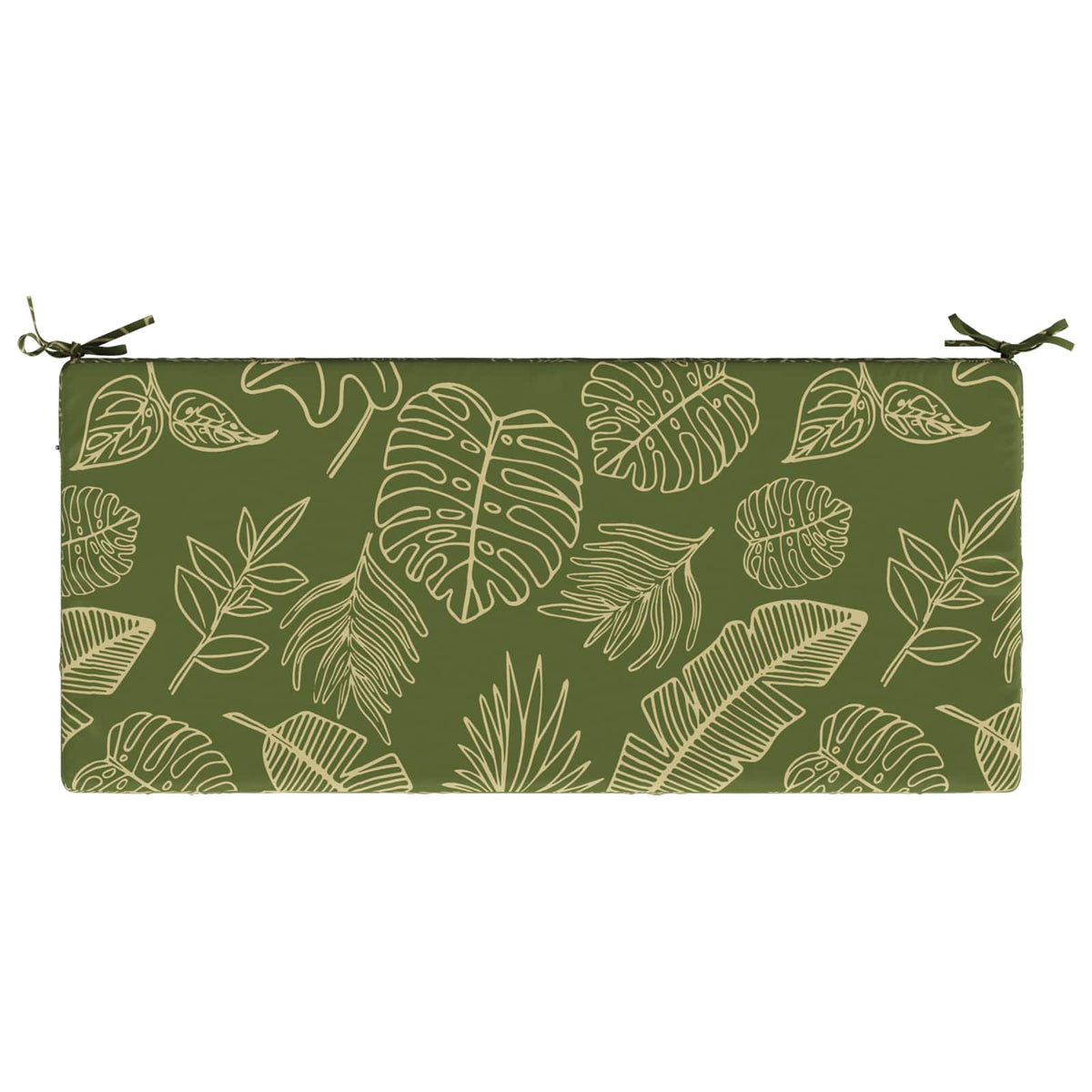 Bench Cushion SOEST 100% Polyester Leaf Design 120 x 50 x 8 cm