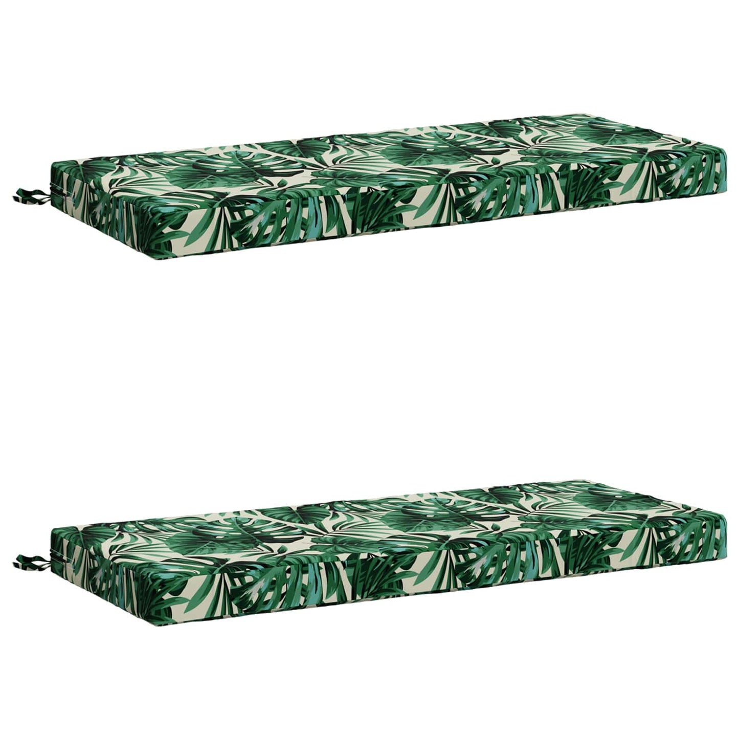 2-Piece Bench Cushions SOEST 2 pcs 100% Polyester Leaf Pattern