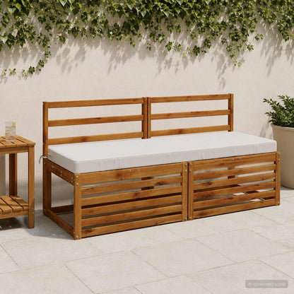 Bench Cushion SOEST 100% Polyester White 140 x 50 x 8 cm