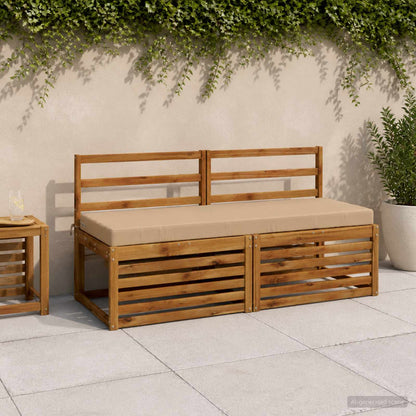Bench Cushions SOEST 2 pcs 100% Polyester Sand 140 x 50 x 8 cm