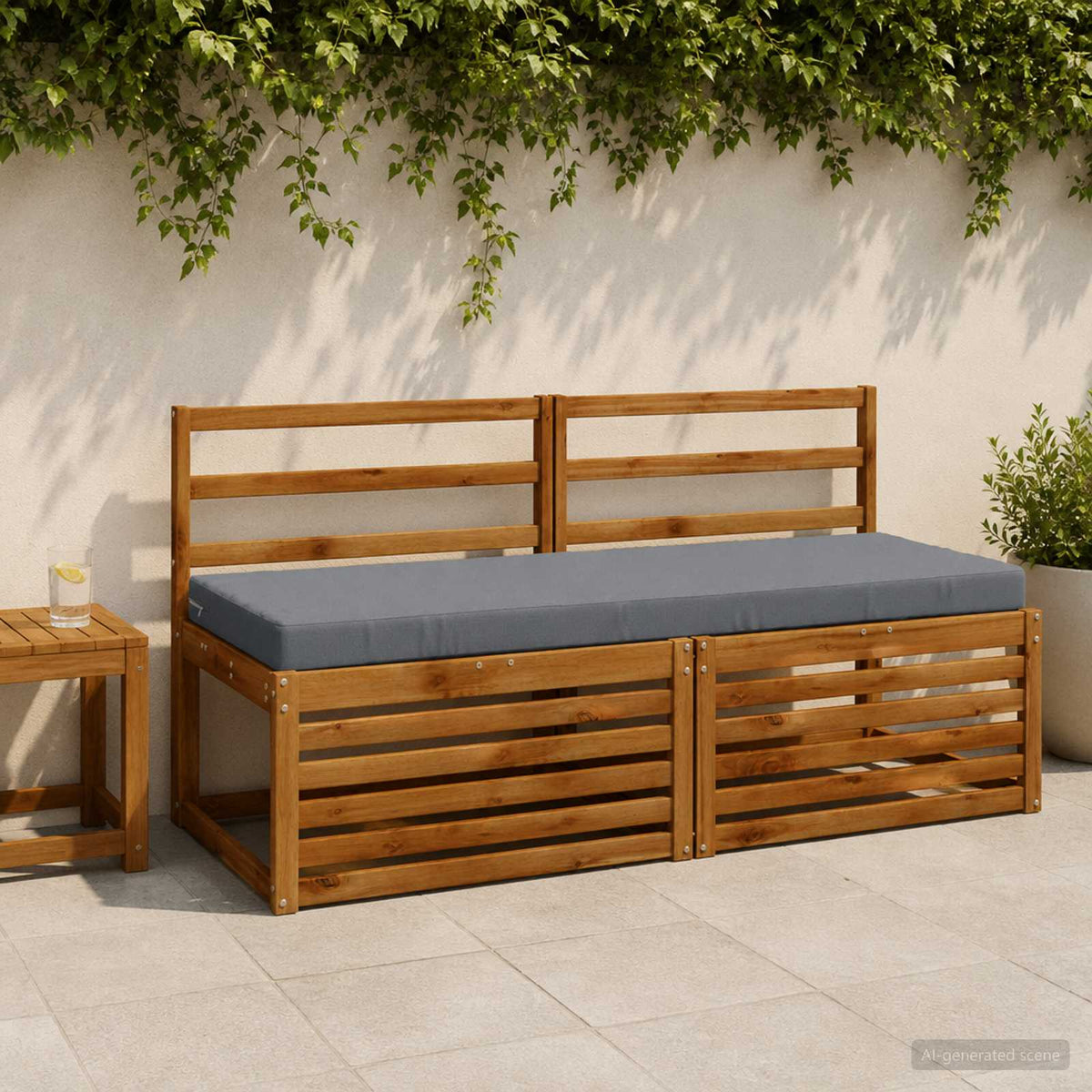 Bench Cushions SOEST 2 pcs 100% Polyester Blue 140 x 50 x 8 cm