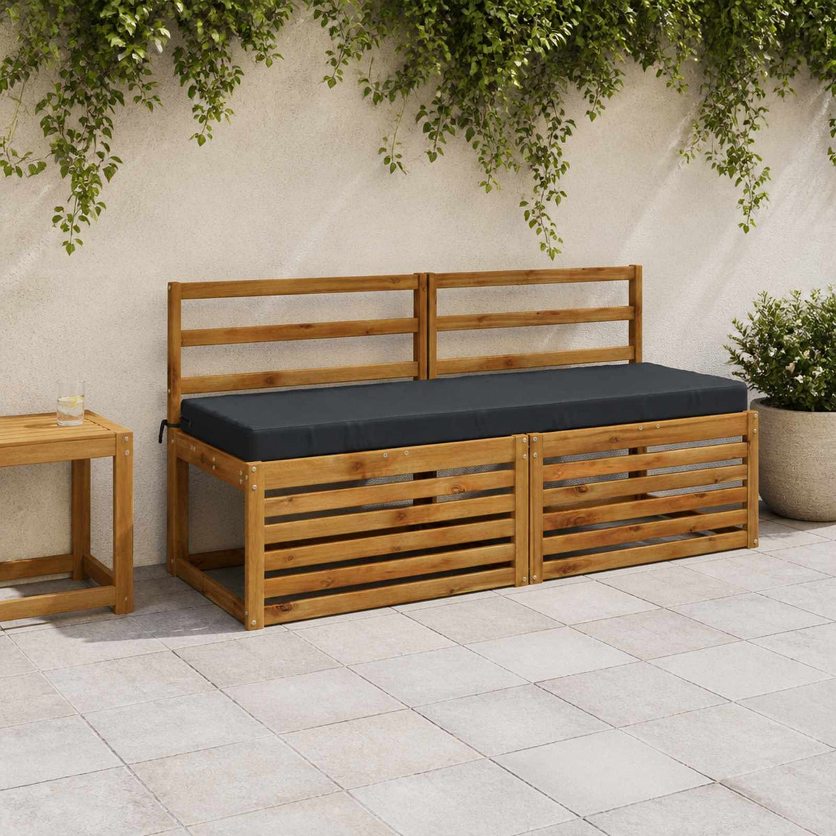 Bench Cushions SOEST 2 pcs 100% Polyester Dark Blue