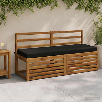 Bench Cushions SOEST 2 pcs 100% Polyester Black 140 x 50 x 8 cm