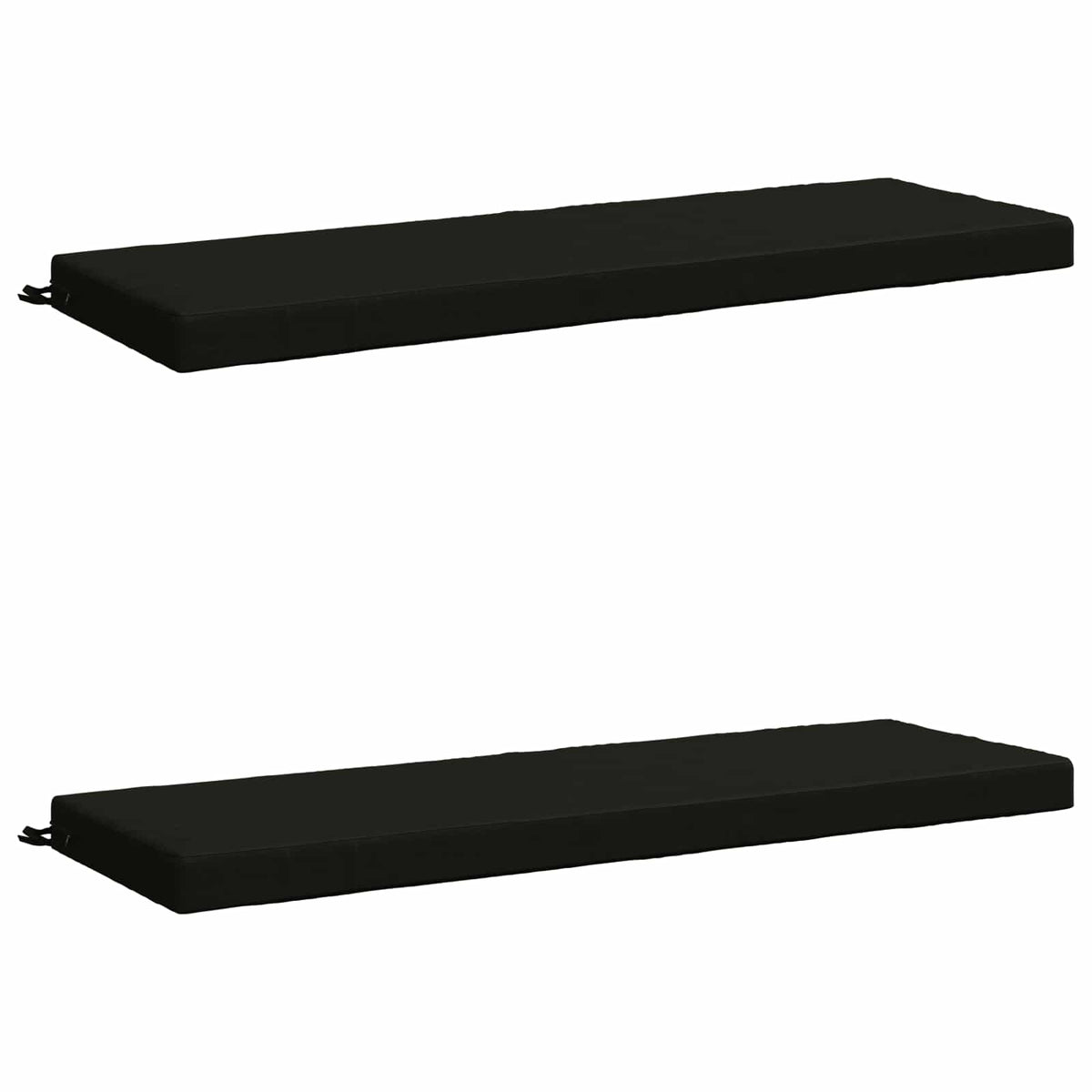 Bench Cushions SOEST 2 pcs 100% Polyester Black 140 x 50 x 8 cm