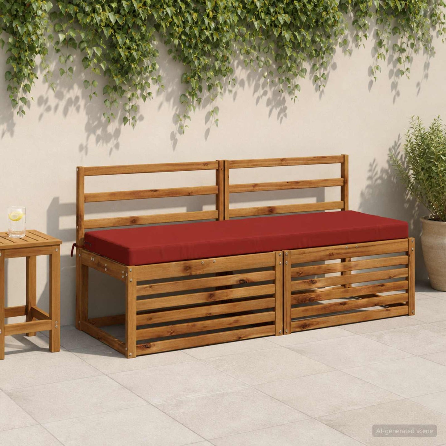 2-Piece Bench Cushions SOEST 2 pcs 100% Polyester Red