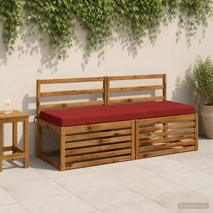 2-Piece Bench Cushions SOEST 2 pcs 100% Polyester Red