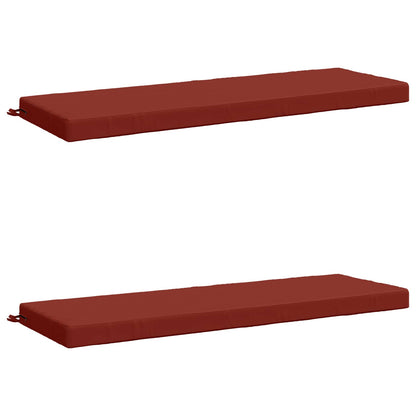 Bench Cushions SOEST 2 pcs 100% Polyester Red 140 x 50 x 8 cm