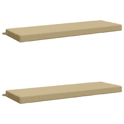 Bench Cushions SOEST 2 pcs 100% Polyester Beige 140 x 50 x 8 cm