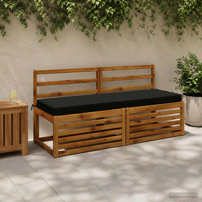Bench Cushions SOEST 2 pcs 100% Polyester Black 150 x 50 x 8 cm