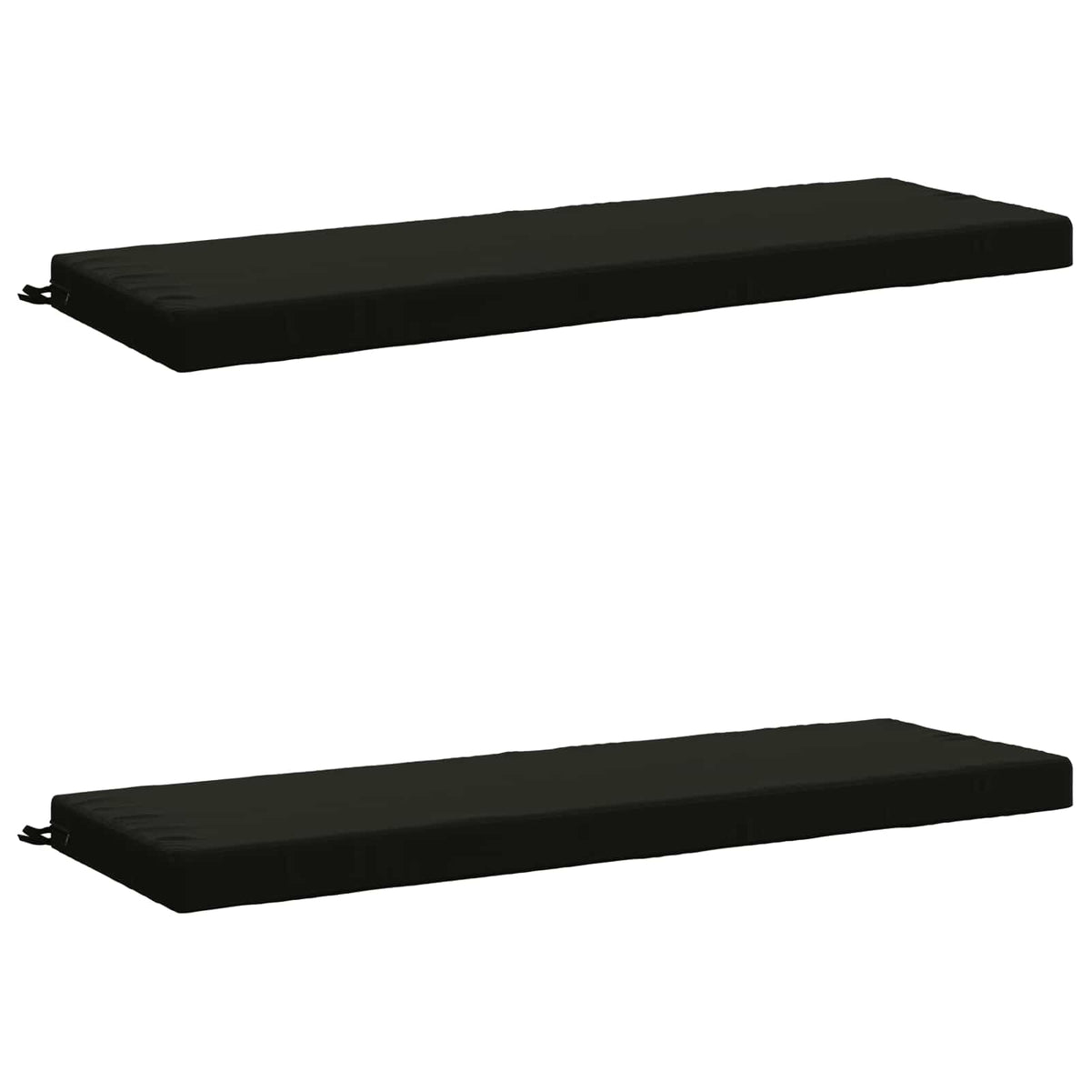 Bench Cushions SOEST 2 pcs 100% Polyester Black 140 x 50 x 8 cm