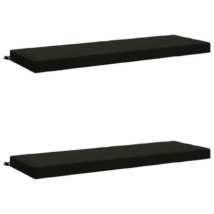 Bench Cushions SOEST 2 pcs 100% Polyester Black 140 x 50 x 8 cm