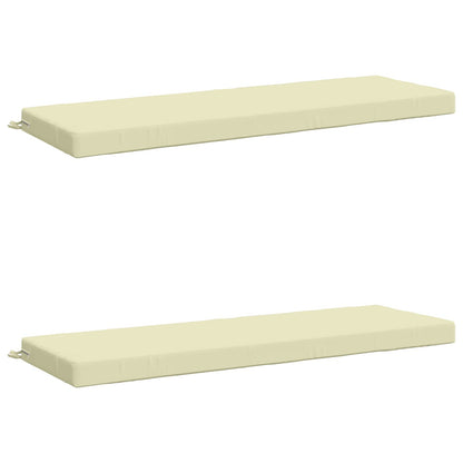 Bench Cushions SOEST 2 pcs 100% Polyester Cream 140 x 50 x 8 cm