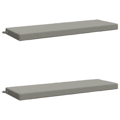 Bench Cushions SOEST 2 pcs 100% Polyester Grey 140 x 50 x 8 cm