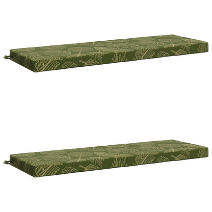 2-Piece Bench Cushions SOEST 2 pcs 100% Polyester Leaf Design