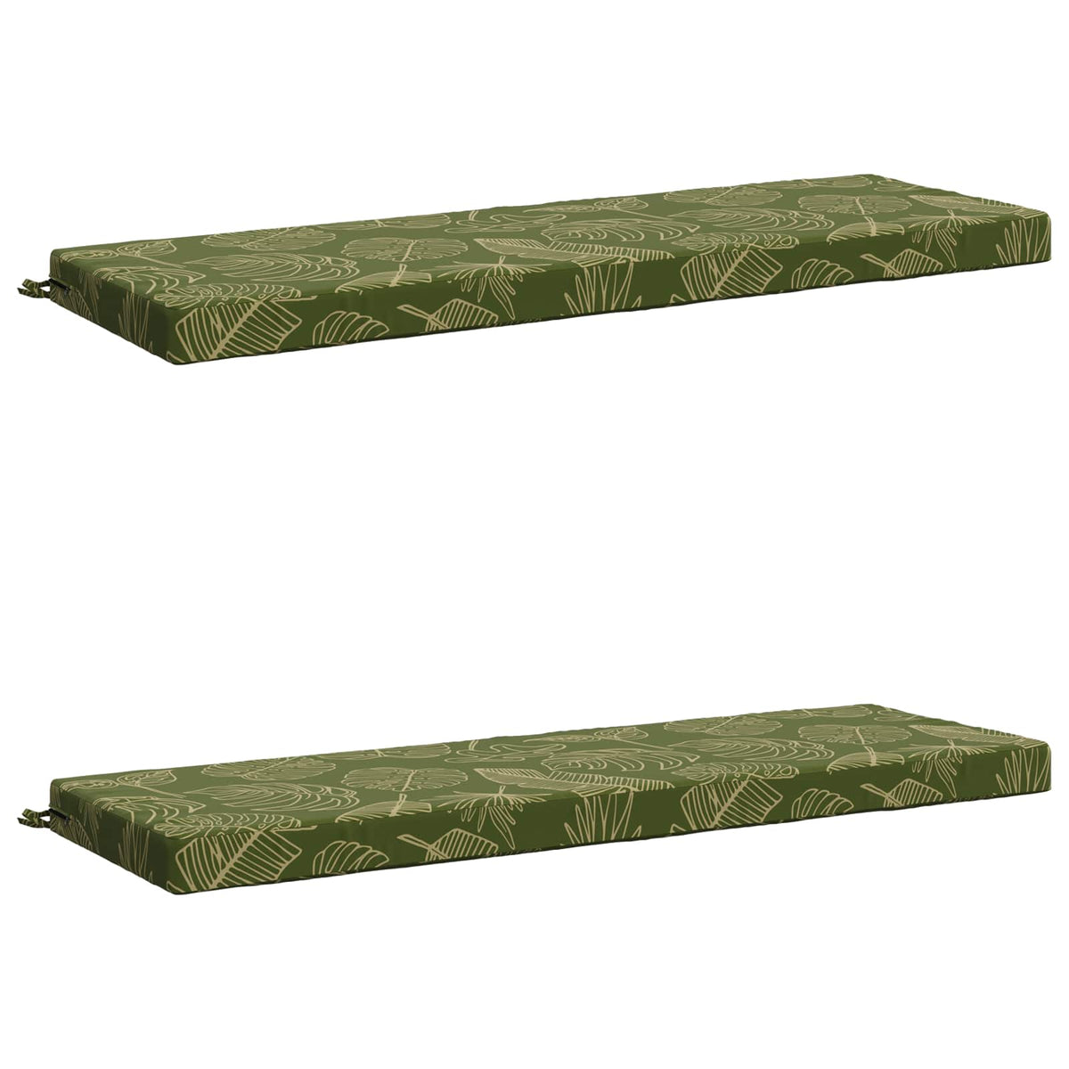 Bench Cushions SOEST 2 pcs 100% Polyester Leaf Design