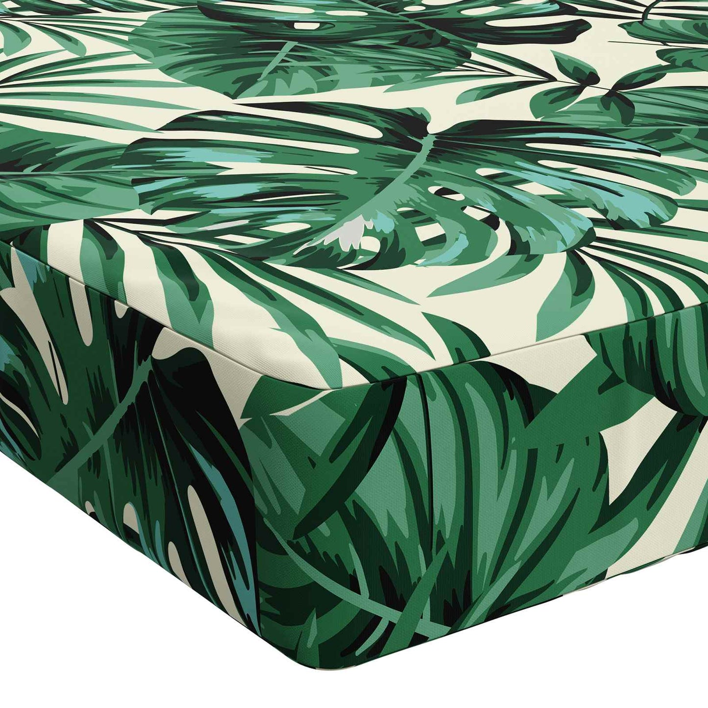 Bench Cushion SOEST 100% Polyester Leaf Pattern 140 x 50 x 8 cm