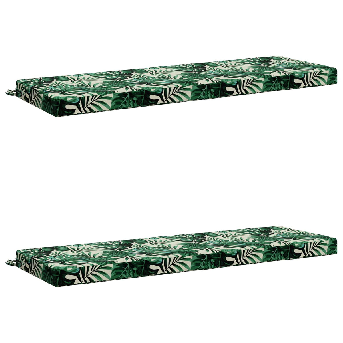 2-Piece Bench Cushions SOEST 2 pcs 100% Polyester Leaf Pattern