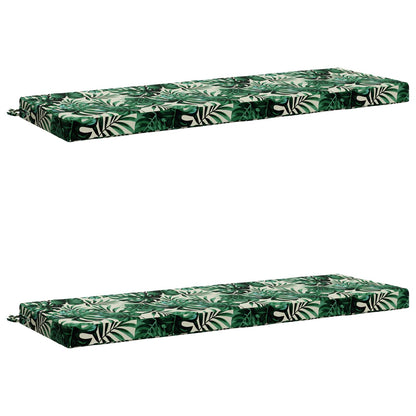 Bench Cushions SOEST 2 pcs 100% Polyester Leaf Pattern