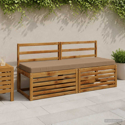 Bench Cushions SOEST 2 pcs 100% Polyester Taupe 140 x 50 x 8 cm