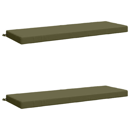 2-Piece Bench Cushions SOEST 2 pcs 100% Polyester Olive Green