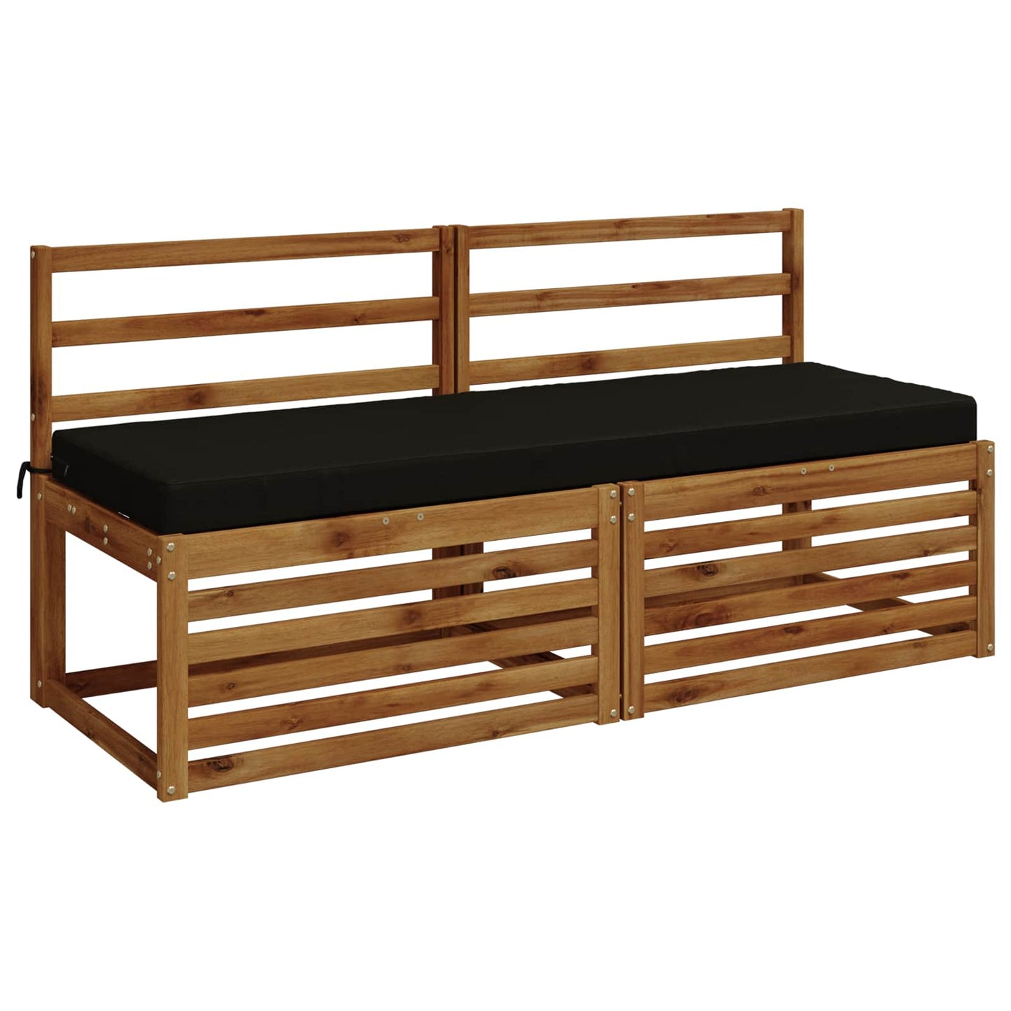 Bench Cushion SOEST 100% Polyester Black 150 x 50 x 8 cm