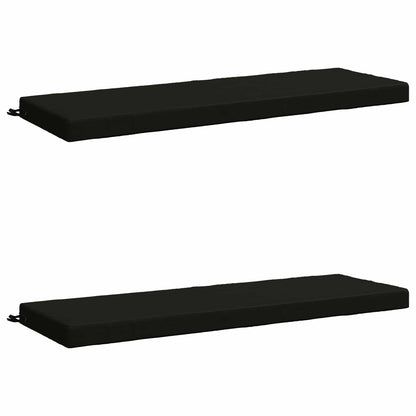 Bench Cushions SOEST 2 pcs 100% Polyester Black 150 x 50 x 8 cm