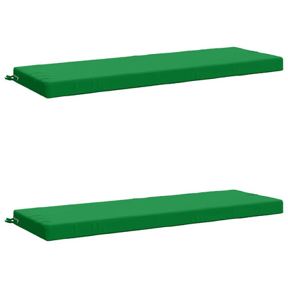 Bench Cushions SOEST 2 pcs 100% Polyester Green 150 x 50 x 8 cm