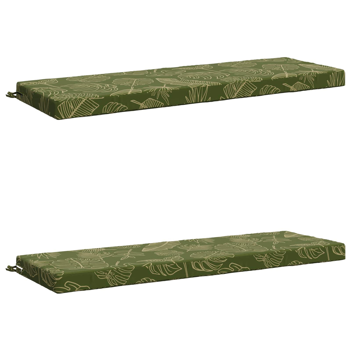 Bench Cushions SOEST 2 pcs 100% Polyester Leaf Design