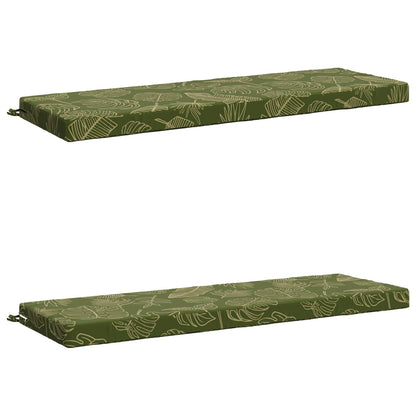 Bench Cushions SOEST 2 pcs 100% Polyester Leaf Design