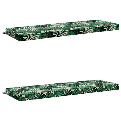 Bench Cushions SOEST 2 pcs 100% Polyester Leaf Pattern