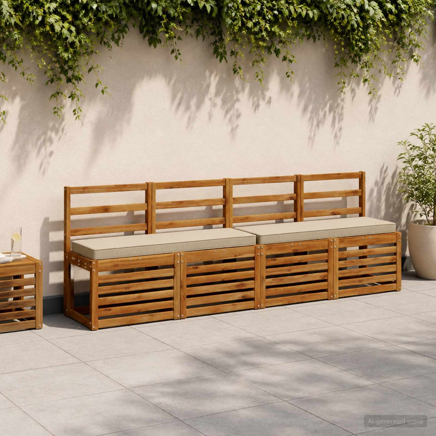 2-Piece Bench Cushions VUGHT 2 pcs 100% Polyester Light Green