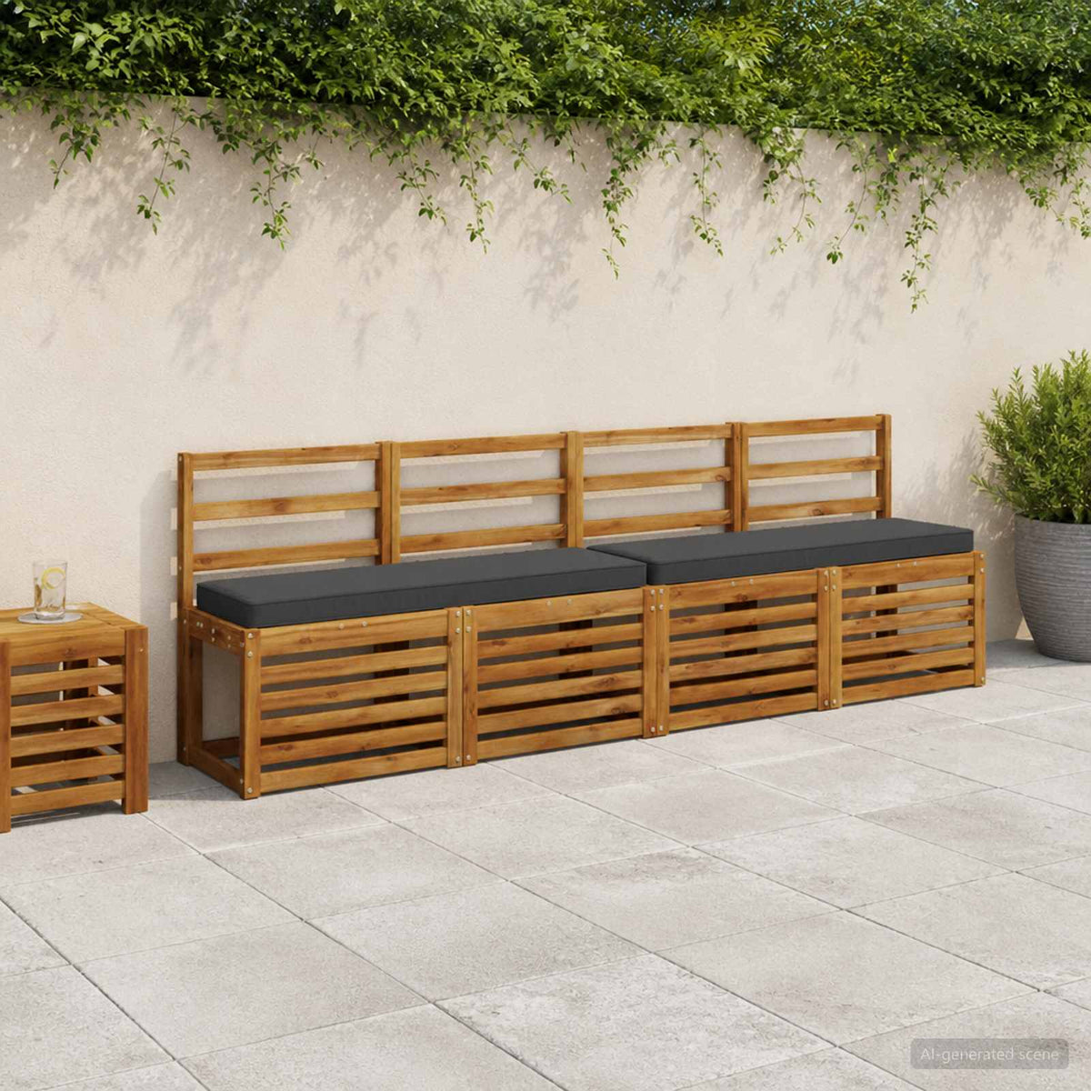 2-Piece Bench Cushions VUGHT 2 pcs 100% Polyester Anthracite