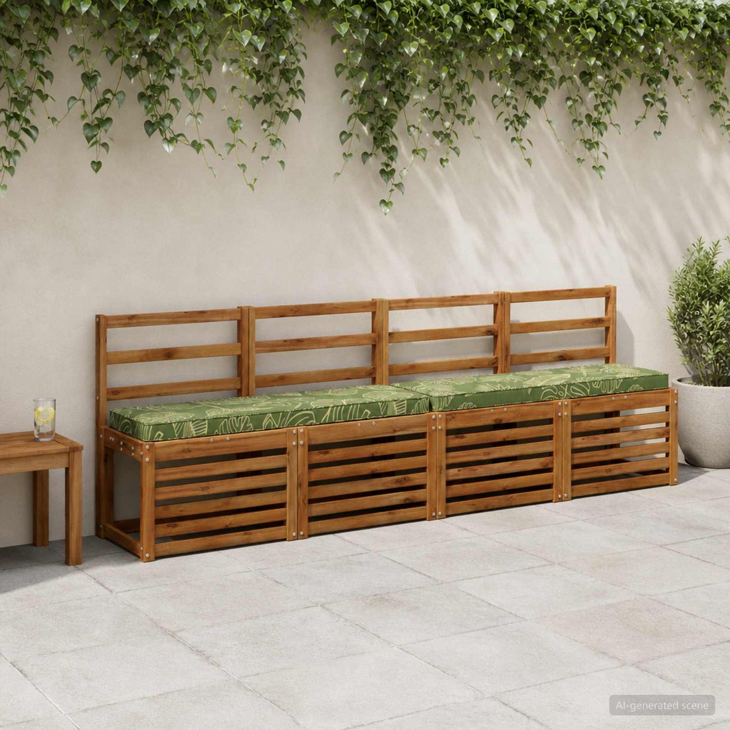 2-Piece Bench Cushions VUGHT 2 pcs 100% Polyester Leaf Design