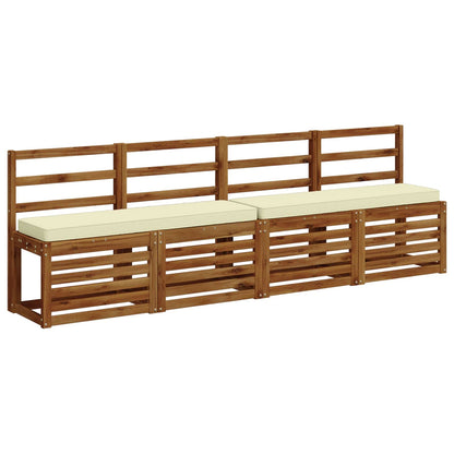 2-Piece Bench Cushions VUGHT 2 pcs 100% Polyester Cream