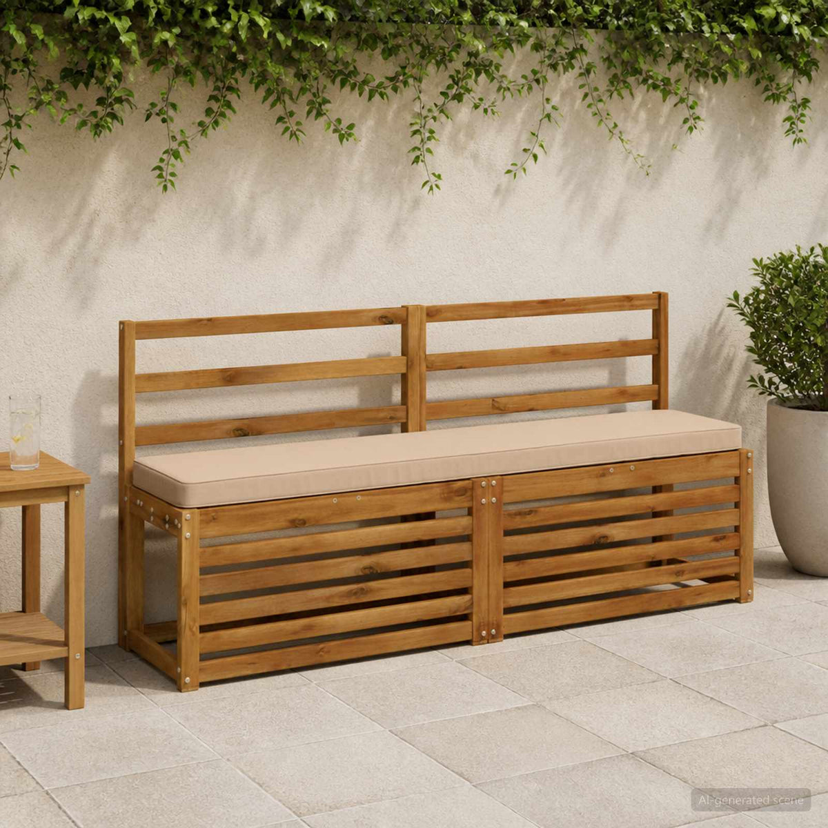2-Piece Bench Cushions VUGHT 2 pcs 100% Polyester Sand