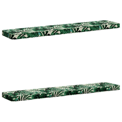 2-Piece Bench Cushions VUGHT 2 pcs 100% Polyester Leaf Pattern