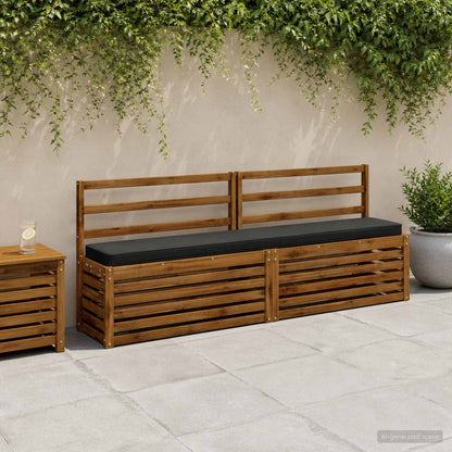 2-Piece Bench Cushions VUGHT 2 pcs 100% Polyester Black