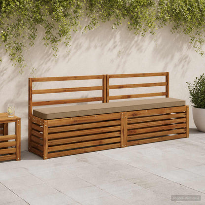 2-Piece Bench Cushions VUGHT 2 pcs 100% Polyester Taupe