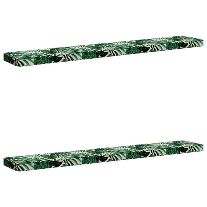 2-Piece Bench Cushions VUGHT 2 pcs 100% Polyester Leaf Pattern