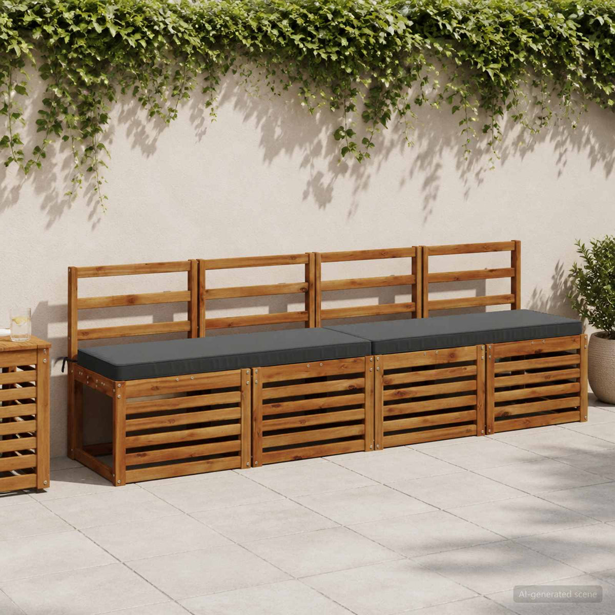 2-Piece Bench Cushions VUGHT 2 pcs 100% Polyester Anthracite