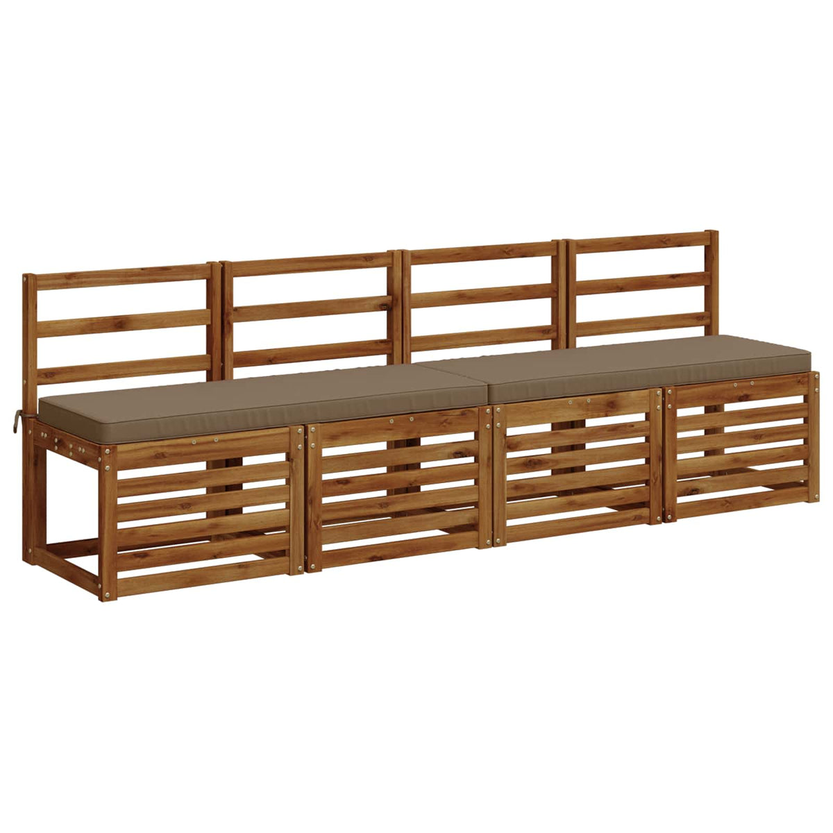 2-Piece Bench Cushions VUGHT 2 pcs 100% Polyester Taupe