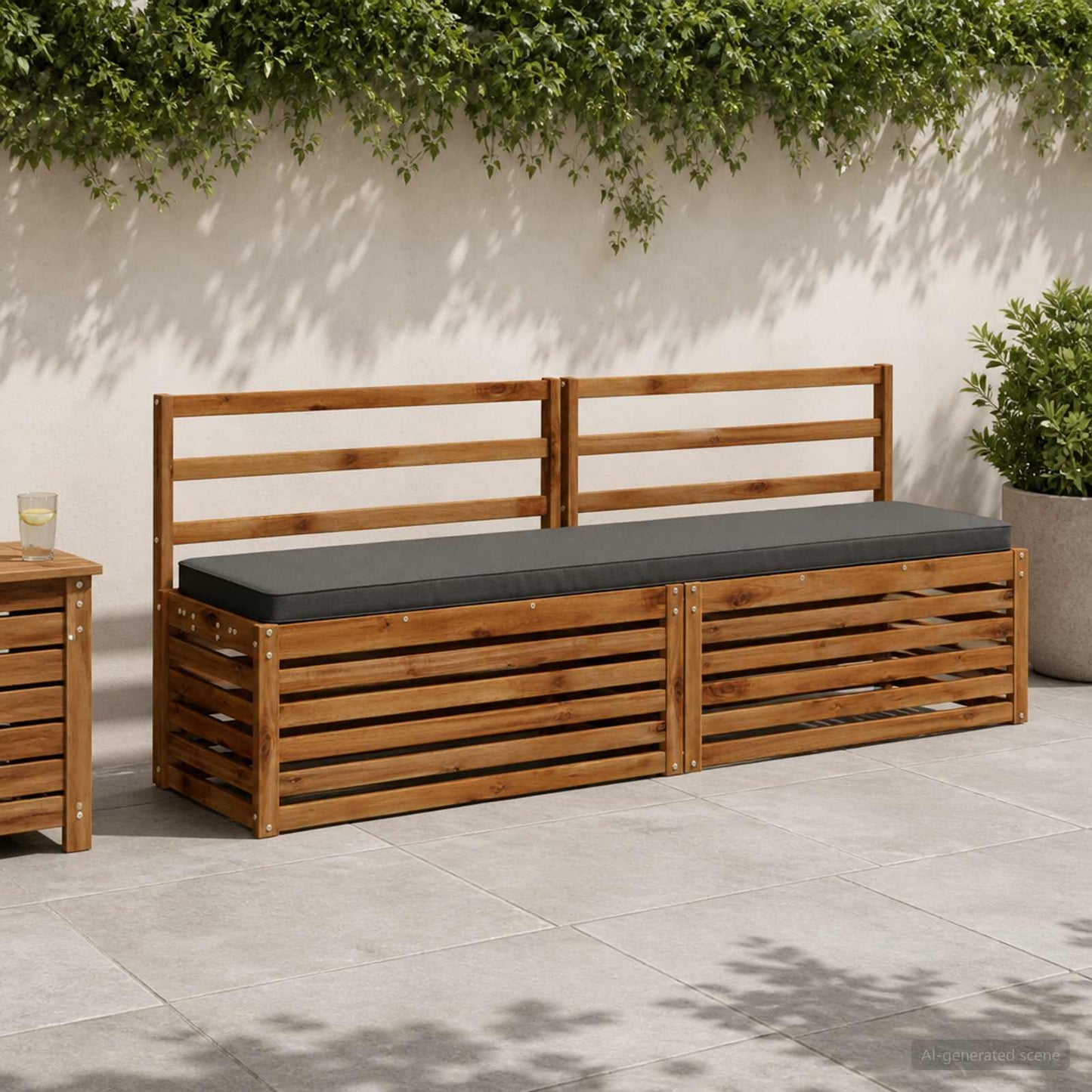 2-Piece Bench Cushions VUGHT 2 pcs 100% Polyester Anthracite