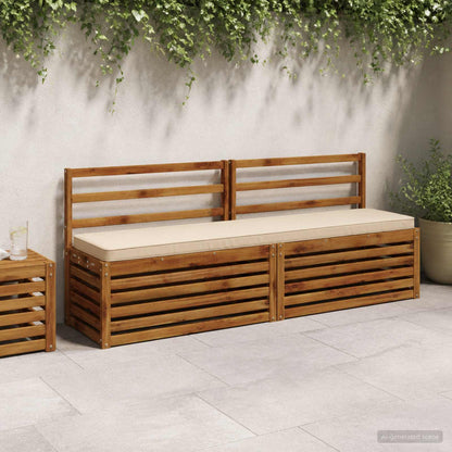 2-Piece Bench Cushions VUGHT 2 pcs 100% Polyester Cream