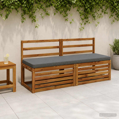 2-Piece Bench Cushions VUGHT 2 pcs 100% Polyester Grey